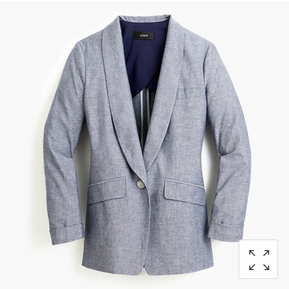Jcrew Unstructured blazer in cotton-linen in Gray